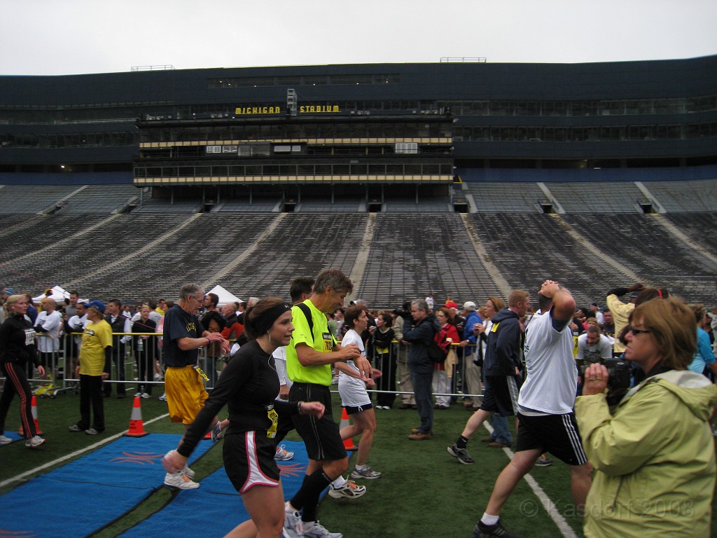 BHGH 2009 0421.jpg - The Big House Big Heat 5 and 10 K race. October 4, 2009 run in Ann Arbor Michigan finishes on the 50 yard line of the University of Michigan stadium.